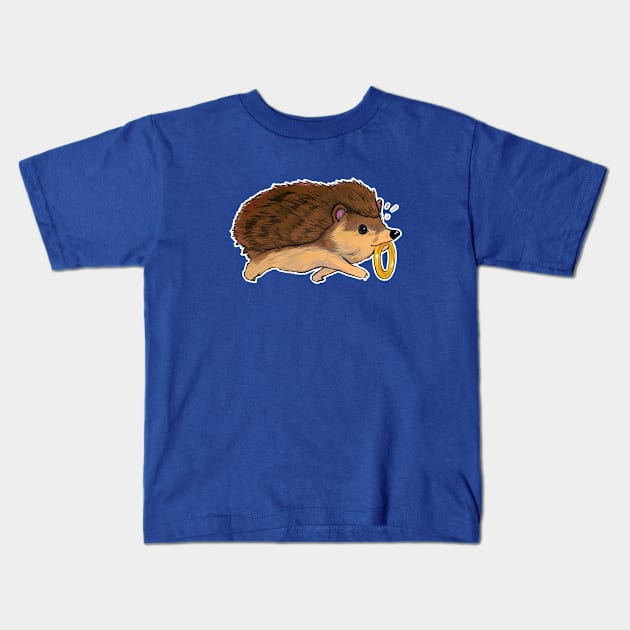 Hedgehog on his way to do business Kids T-Shirt by iisjah